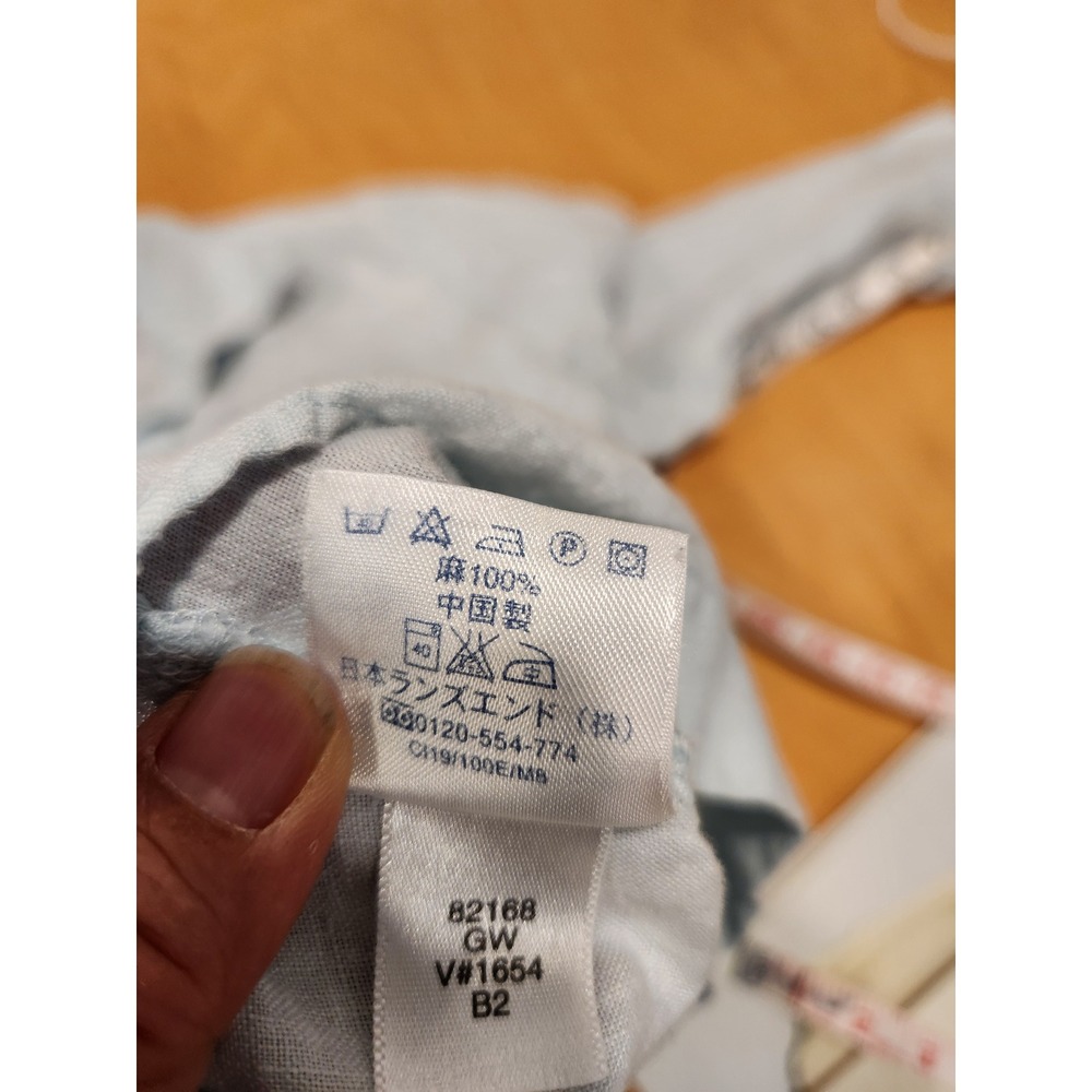 Lands' End Linen Shirt Women's Size 6 Long Tunic Button Up 100% Linen Blue - Picture 5 of 9